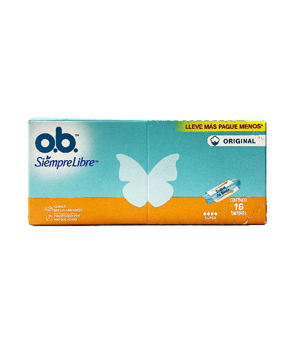 TAMPONES OB SIEMPRE LIBRE SUPER CAJA X 16 UNDS